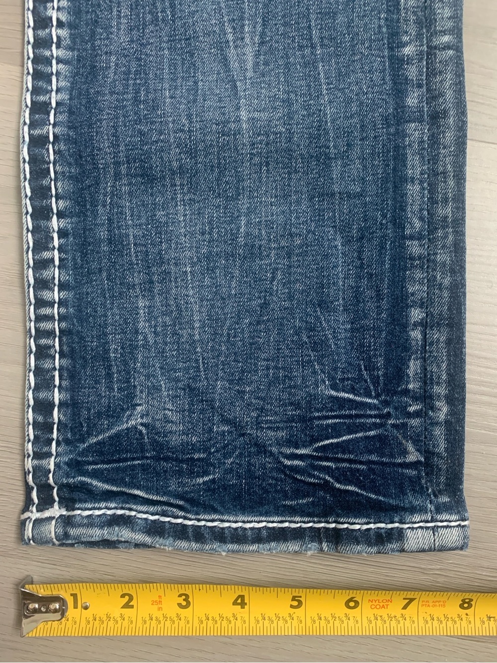 Rock Revival Toby Straight Distressed Snake Skin Printed Blue Jeans 32W/32L - Picture 13 of 13